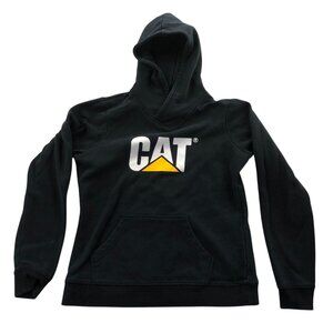 CAT Caterpillar Womens Workwear Hoodie Sweatshirt Medium Black Classic Pullover